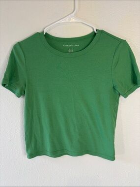 American Eagle Outfitters Kelly Green Short Sleeve Crop Tee -455sku